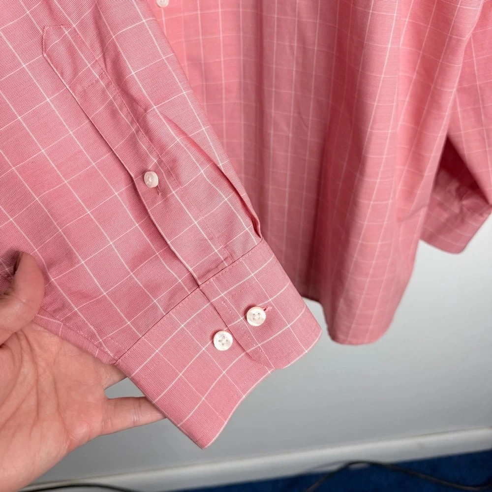 NWOT Oak Hill Red Plaid Button Down Shirt 3XLT Preppy Casual Workwear Cool & Dry